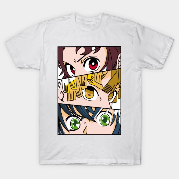 Demon Slayer Trio - Tanjiro, Zenitsu and Inosuke T-Shirt by Silvercrowv1